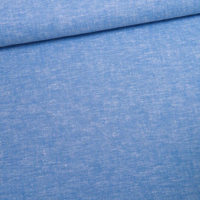 Baumwoll-Leinen "Maritim" Uni blau