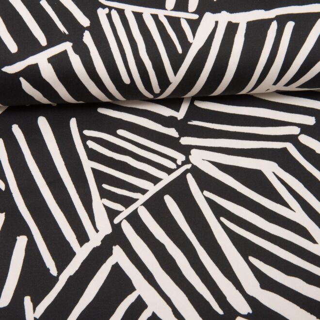 Baumwoll-Köper mit Stretch "Black & White"