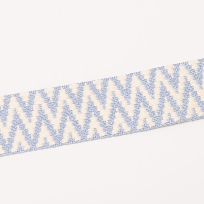 40mm Doubleface Webband ZigZag navy/beige