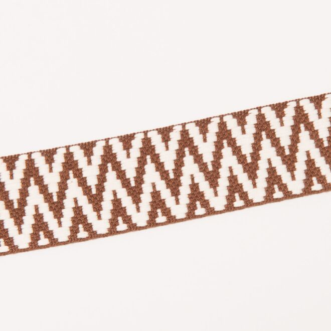 40mm Doubleface Webband ZigZag navy/beige