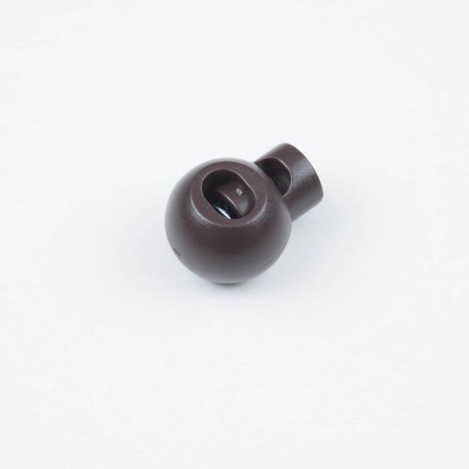3mm Kordelstopper rund dunkelbraun