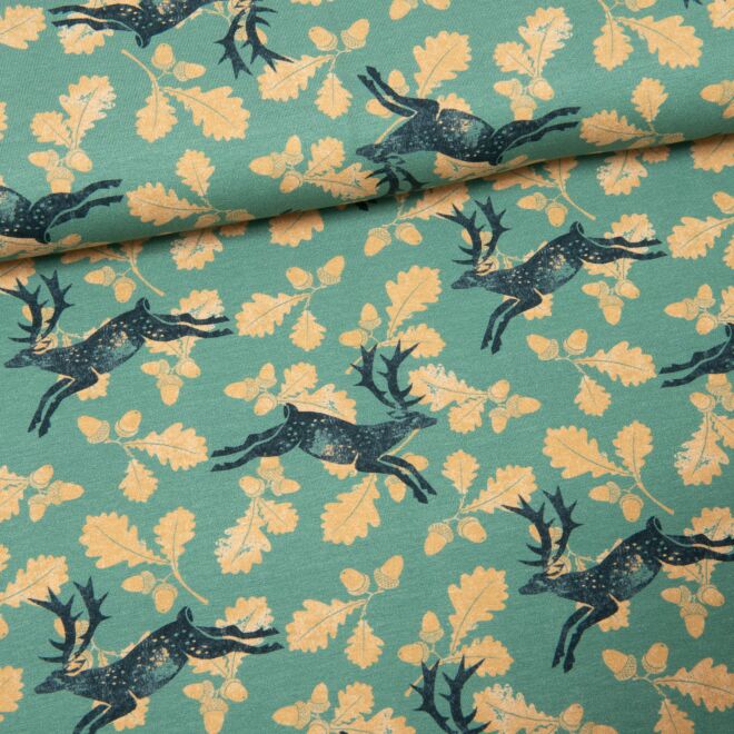 Natural Stamp Hirsche mint/senf