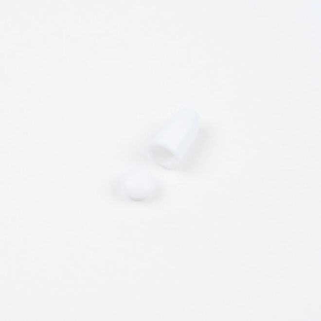3mm Kordelende Kegel 2-teilig weiss