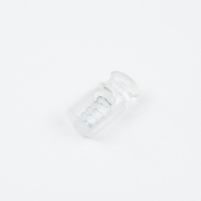 5mm Kordelstopper Zylinder transparent
