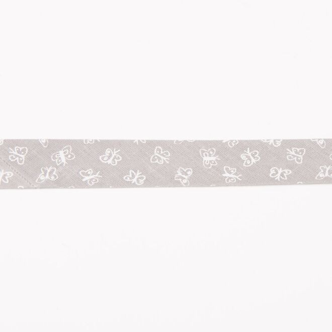 20mm Schrägband Schmetterling grau