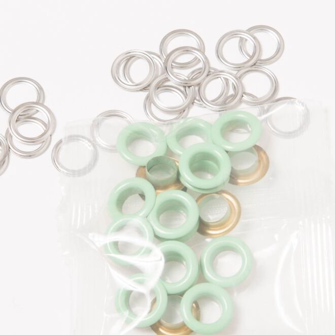 8mm Ösen mint (20 Stück)