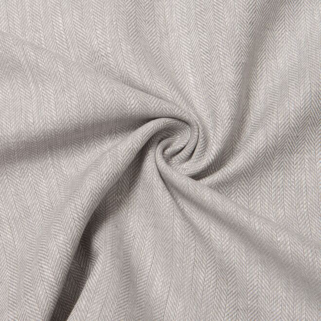 Baumwoll-Leinen-Twill "Maritim" Fischgrät grau