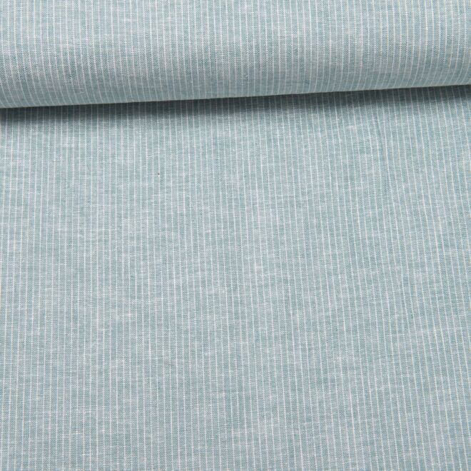 Baumwoll-Leinen "Maritim" Streifen schmal mint