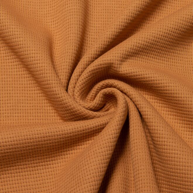 Waffel-Strickjersey karamell