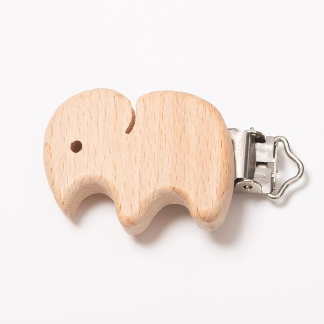 Holz-Schnuller-Clip Elefant