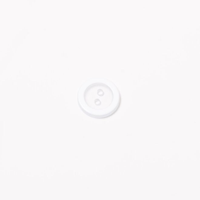 12mm Kunststoffknopf 2-Loch transparent/weiß