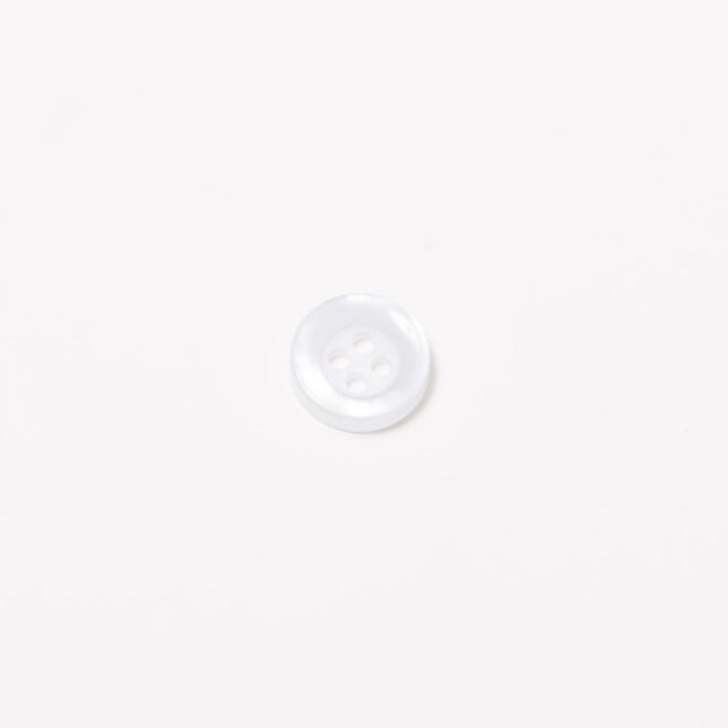12mm Kunststoffknopf 4-Loch perlmutt mit Rand