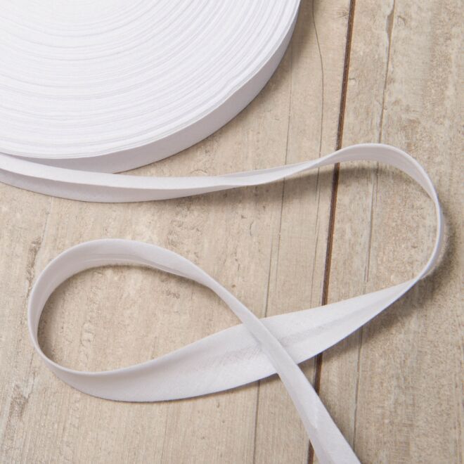 weißes Baumwoll-Schrägband (auf der Rolle)