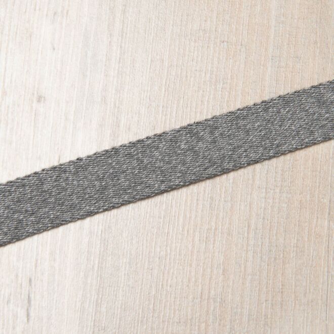 20mm Gurtband "Bonnie" Uni grau-meliert 
