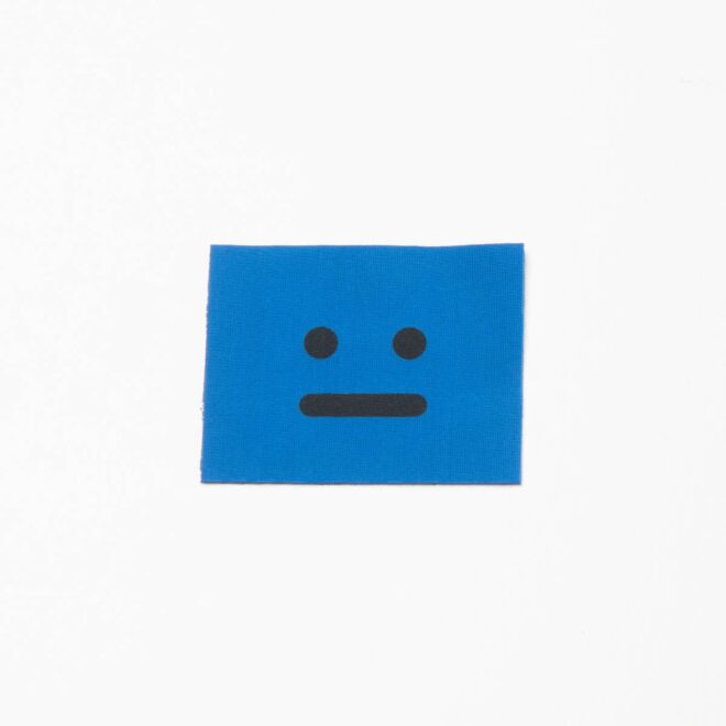 Softshell-Aufnäher Smiley blau
