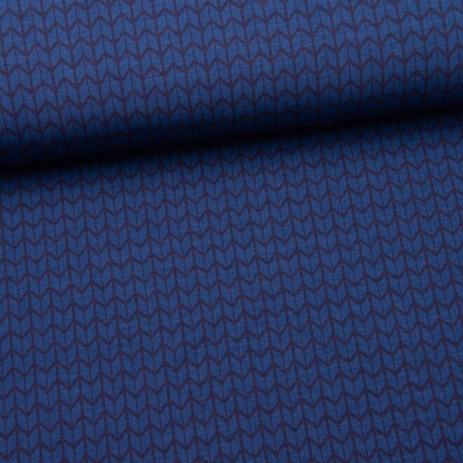 Modalsweat "Cozy Small Knit" blau