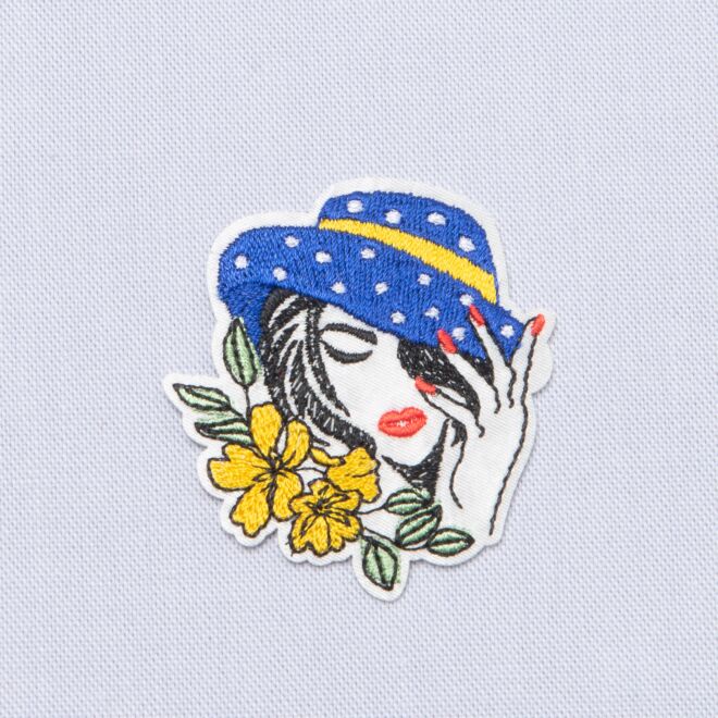 Aufbügler French Fashion (Blauer Hut)