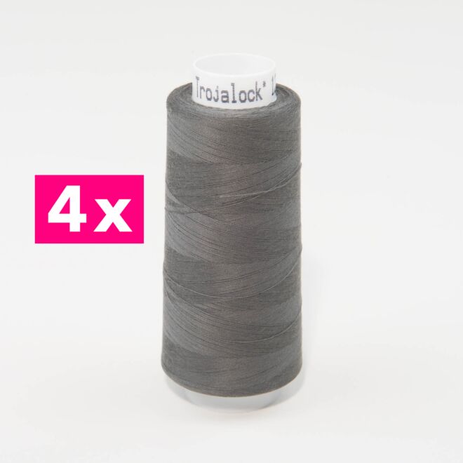 Amann-Mettler Trojalock Overlockgarn No. 120, 4x 2500m/gleiche Farbe - dunkelgrau