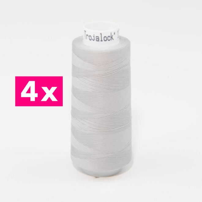 Amann-Mettler Trojalock Overlockgarn No. 120, 4x 2500m/gleiche Farbe - silbergrau