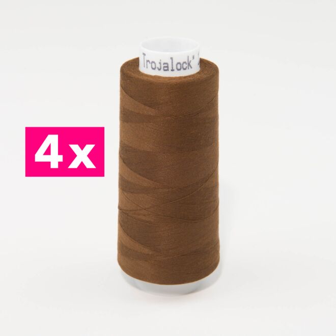 Amann-Mettler Trojalock Overlockgarn No. 120, 4x 2500m/gleiche Farbe - braun