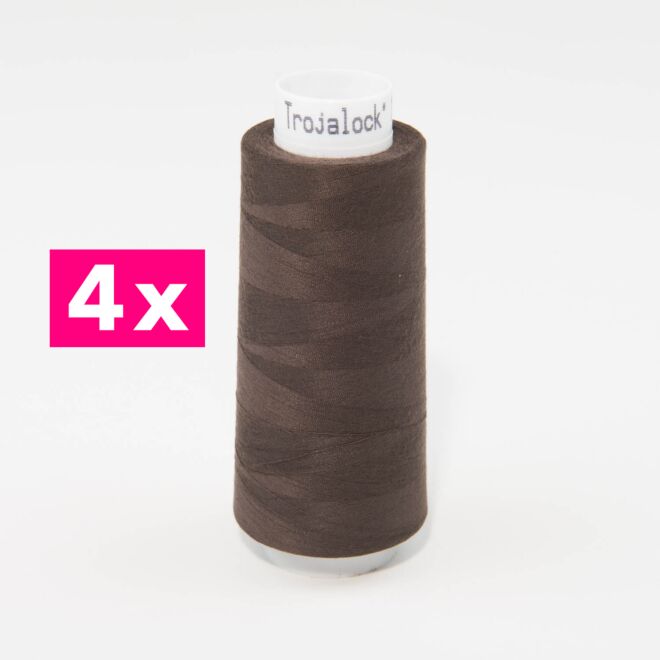 Amann-Mettler Trojalock Overlockgarn No. 120, 4x 2500m/gleiche Farbe - tiefbraun