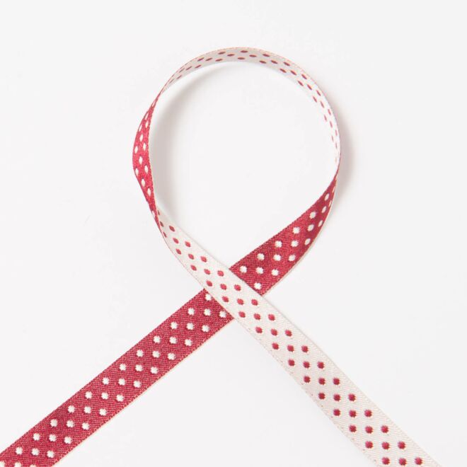 10mm Pünktchenband weinrot