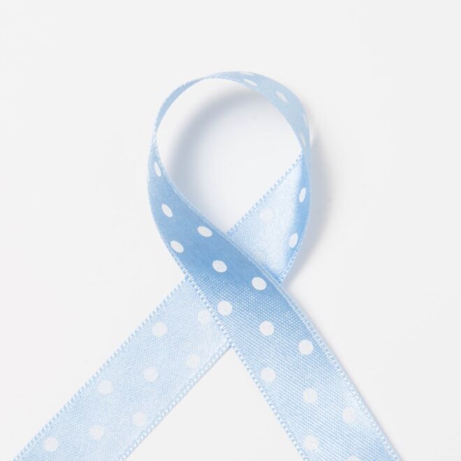 15mm Satinband Dots hellblau