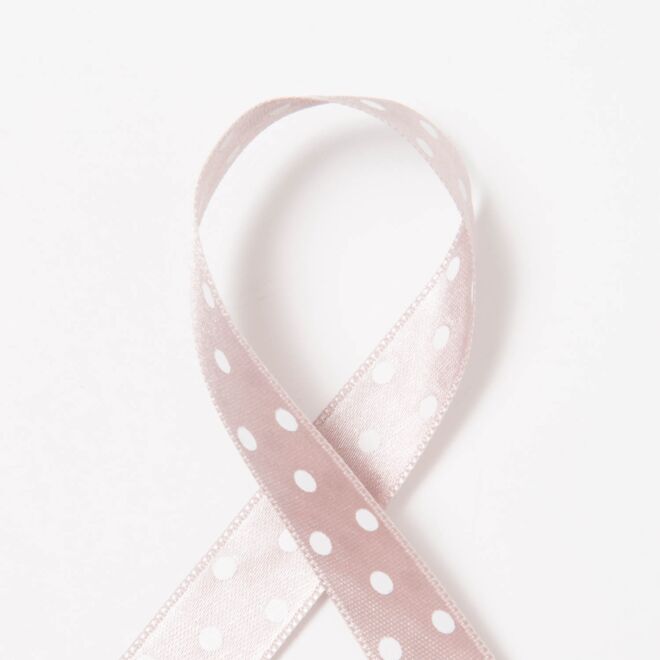 15mm Satinband Dots beige