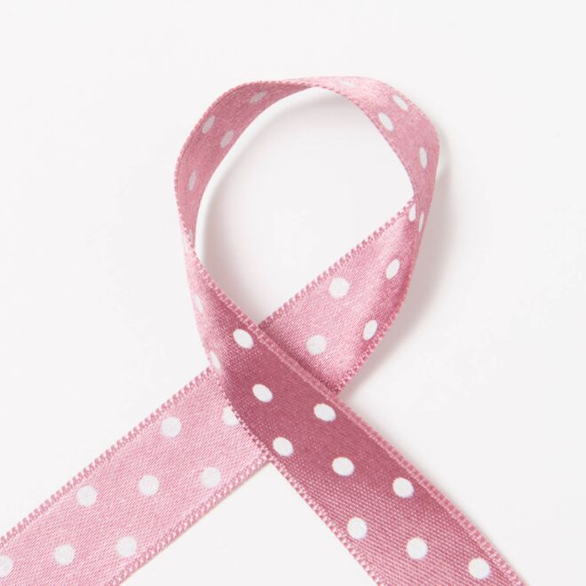 15mm Satinband Dots altrosa