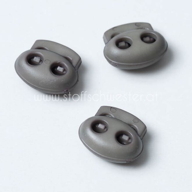 4mm Kordelstopper Duo-2 grau
