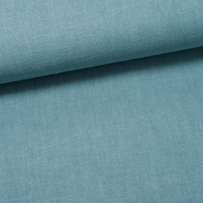 Stonewashed Leinen dunkles mintblau