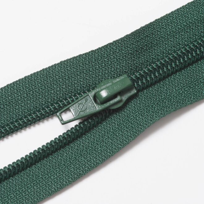 Teilbarer Nylon Reißverschluss, 6mm, dunkelgrün
