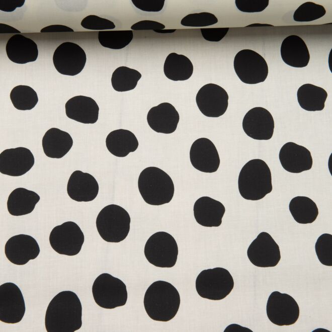 Beschichtete Baumwolle "Colour Mix" Dots schwarz/weiß