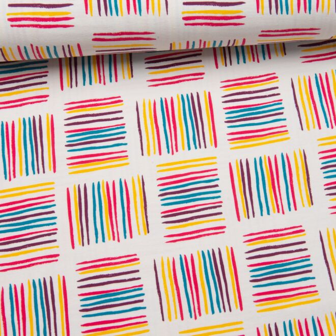 Coloured Squares Jersey weiß