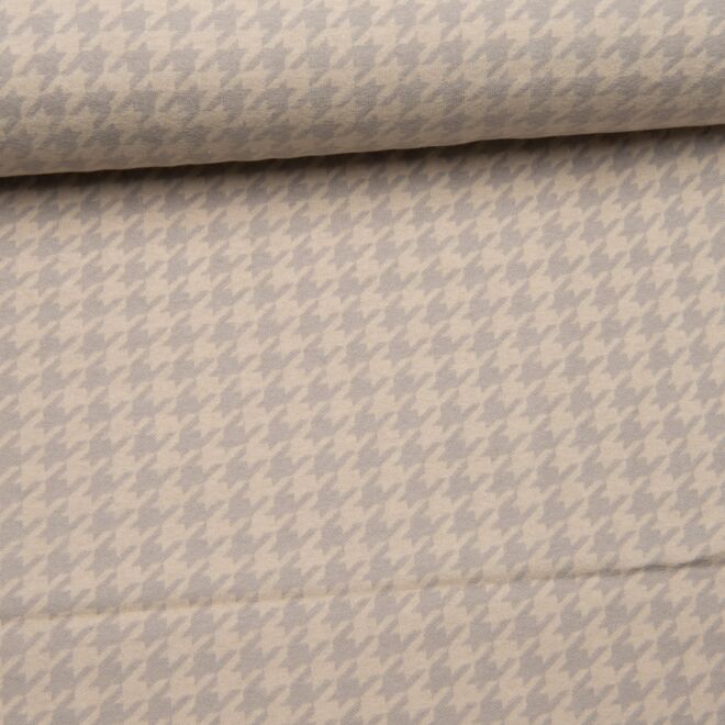 Jaquardjersey Xaver Hahnentritt beige