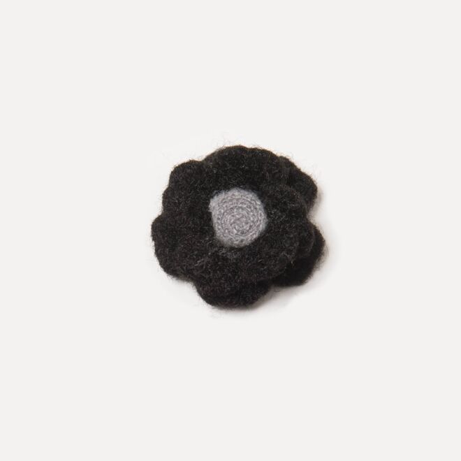 3cm Angora-Blümchen schwarz