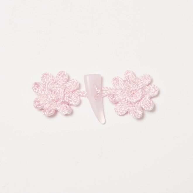 Dufflecoatverschluss Blümchen 8cm rosa