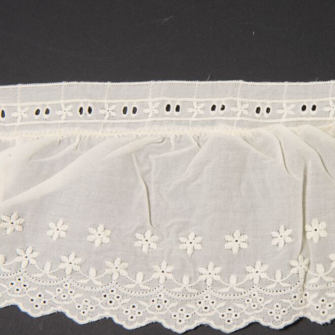 150mm Baumwollspitze Blumenrüsche creme