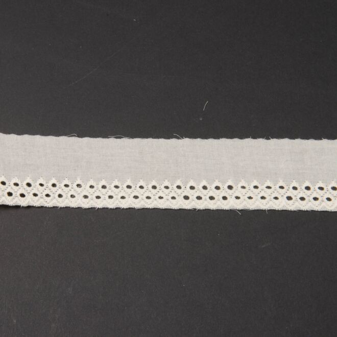 38mm Baumwollspitze Doppelkreise creme