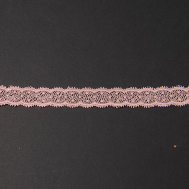 25mm Spitzenband Pünktchen altrosa