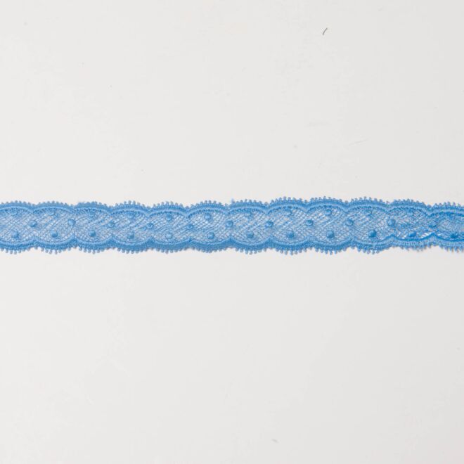 25mm Spitzenband Pünktchen hellblau