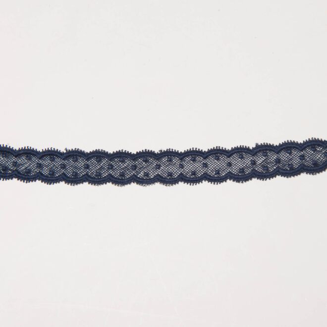 25mm Spitzenband Pünktchen navy