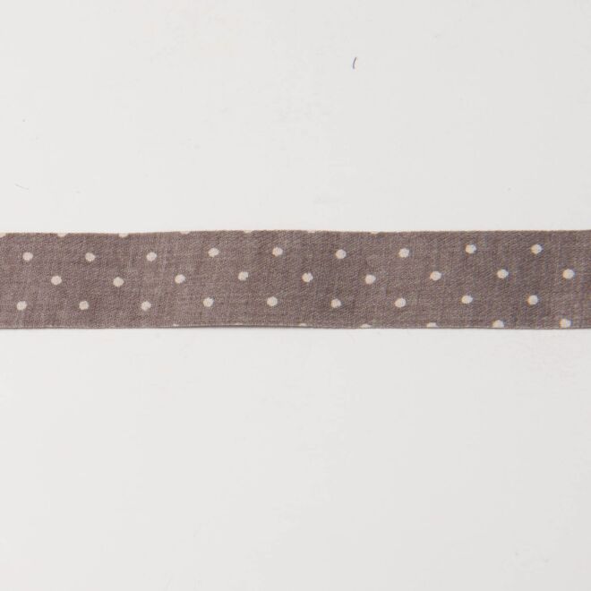 25mm Webband gepunktet braungrau