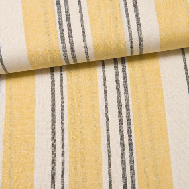 Leinen-Viskose Summer Stripes gelb