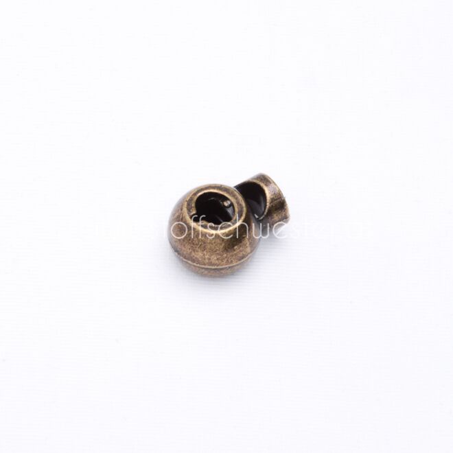 5mm Metall-Kordelstopper "Kugel" altmessing