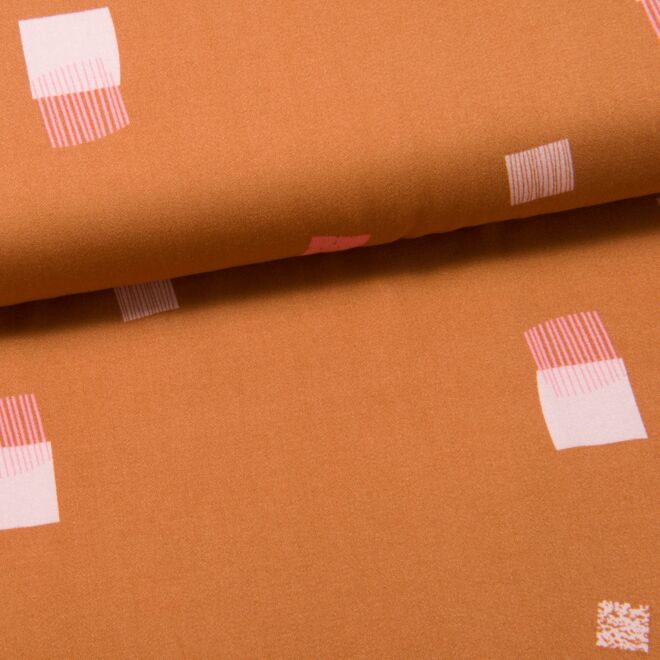Fibre Mood - Maude - Viskose Satin Squares rostorange