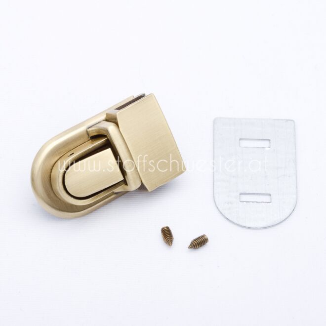 Taschen-Steckverschluss "Bilbao" altmessing