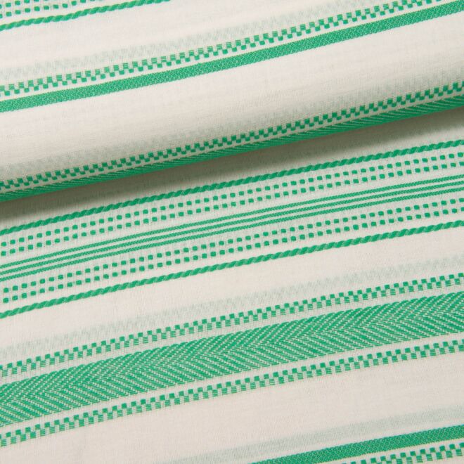 Ibiza Stripes Baumwoll-Viskose-Jacquard Voile grün