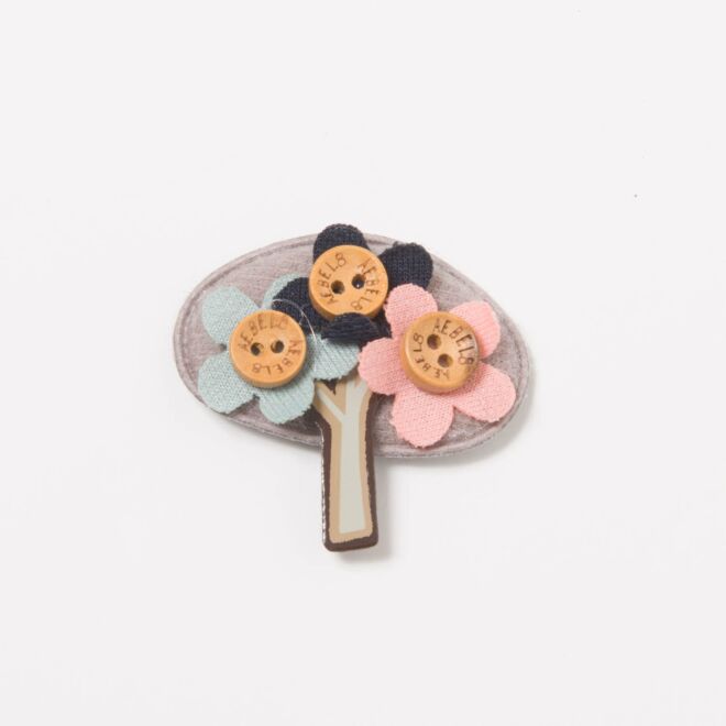 Blumenstrauß Aufnäher beige/bunt