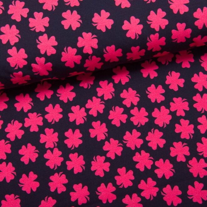 Glücksklee auf dunkelgrau Jersey